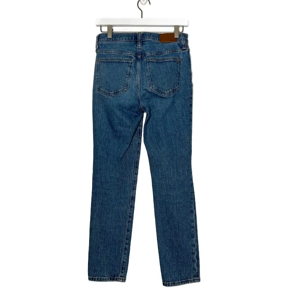 Madewell Mid-Rise Perfect Vintage Ripped Knee Jeans Ainsdale Wash sz 24